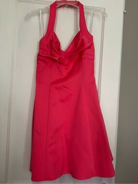 Roberta Bridal Coral Halter Cocktail Dress